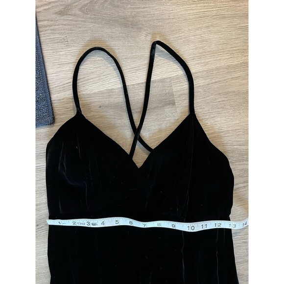 Vintage Velvet cross back Maxi Dress Babydoll fairy grunge vamp whimsigoth XS - Picture 9 of 14